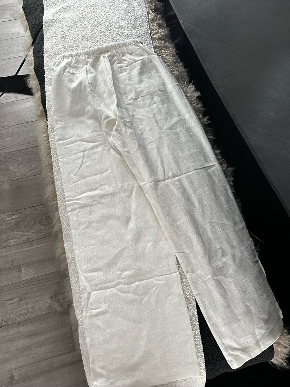 White Linen Pants/wild leg/NWT /size M - Picture 4 of 11